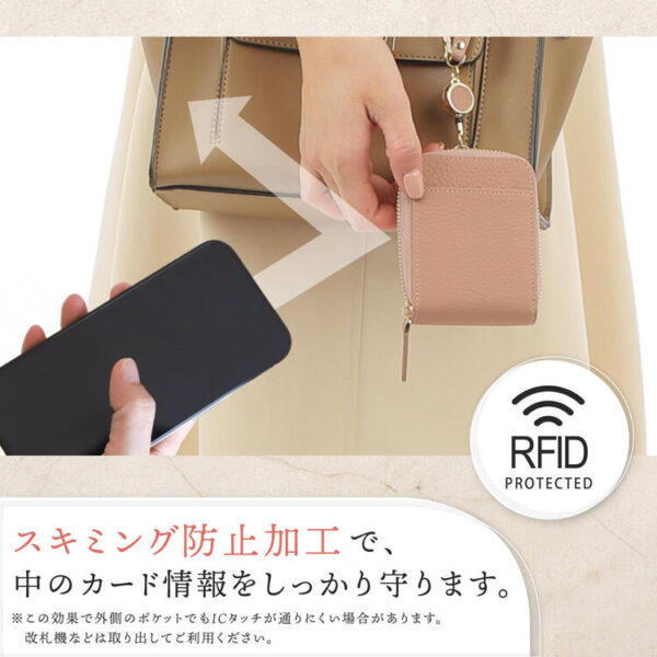 本革 縦型カードケース リールストラップ付 - 画像 (3)