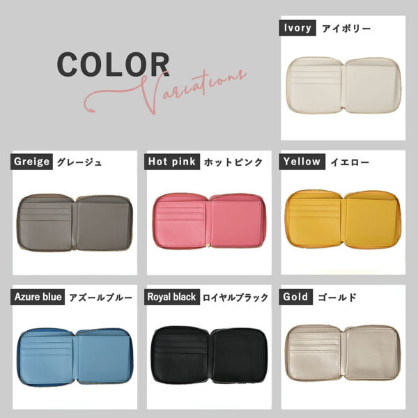 牛革 ハーフラウンドファスナー財布 - 画像 (5)