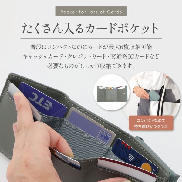 本革 三つ折りミニ財布 - 画像 (2)